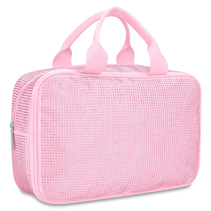 Pink Rhinestone Large Cosmetic Bag- Iscream
