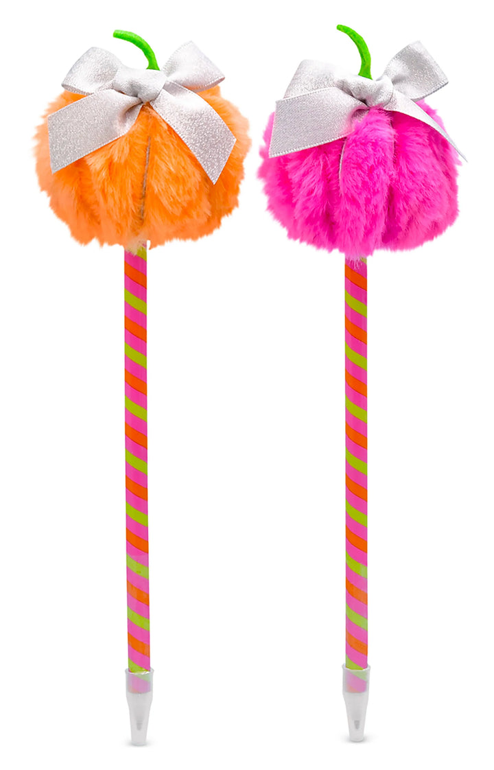 Fuzzy Pumpkin Bow Pen
