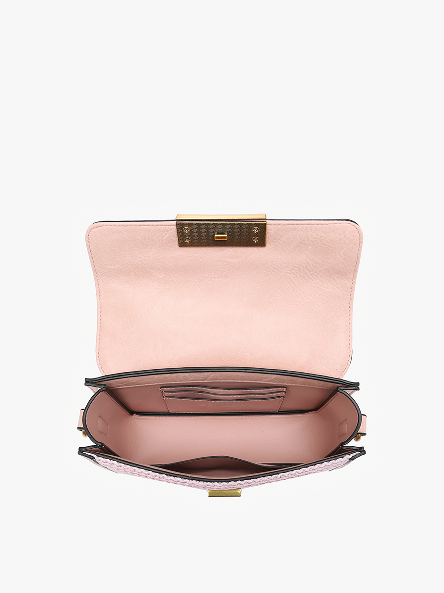 Pink Straw Crossbody