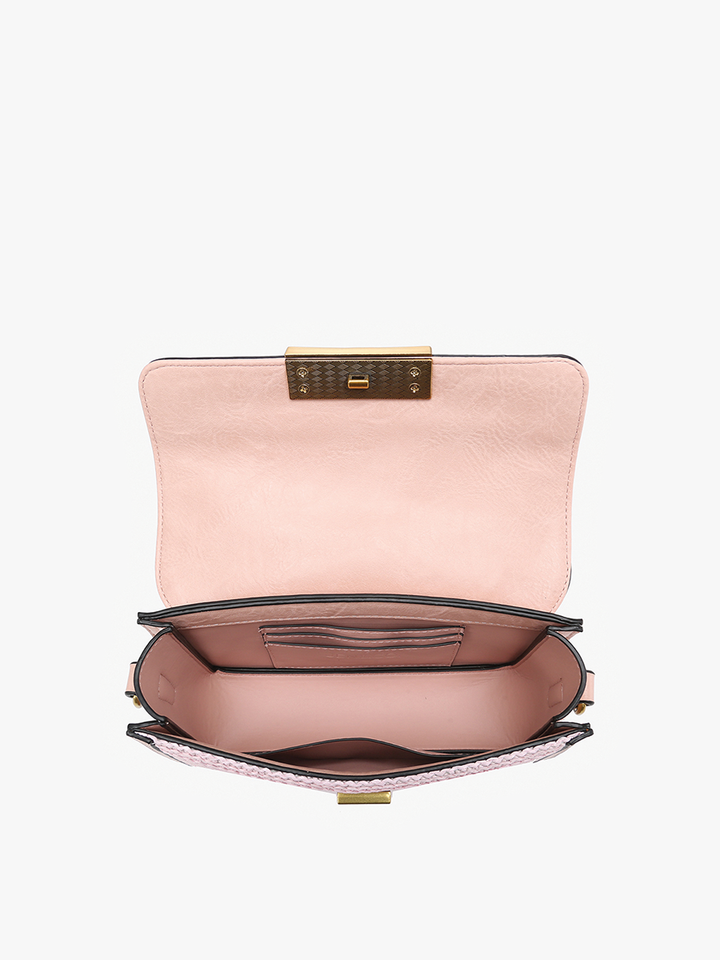 Pink Straw Crossbody