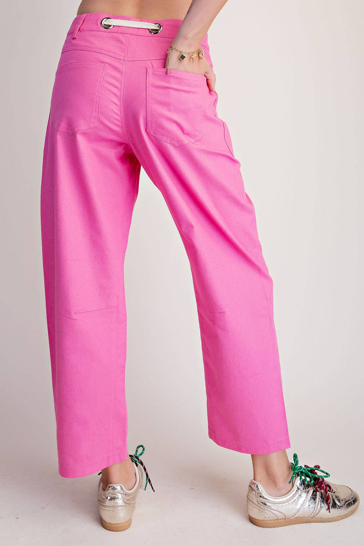 Pink Eyelet Drawstring Pants