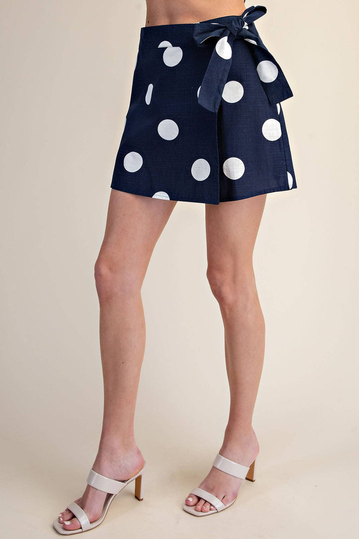 Polka Dot Wrap Skort