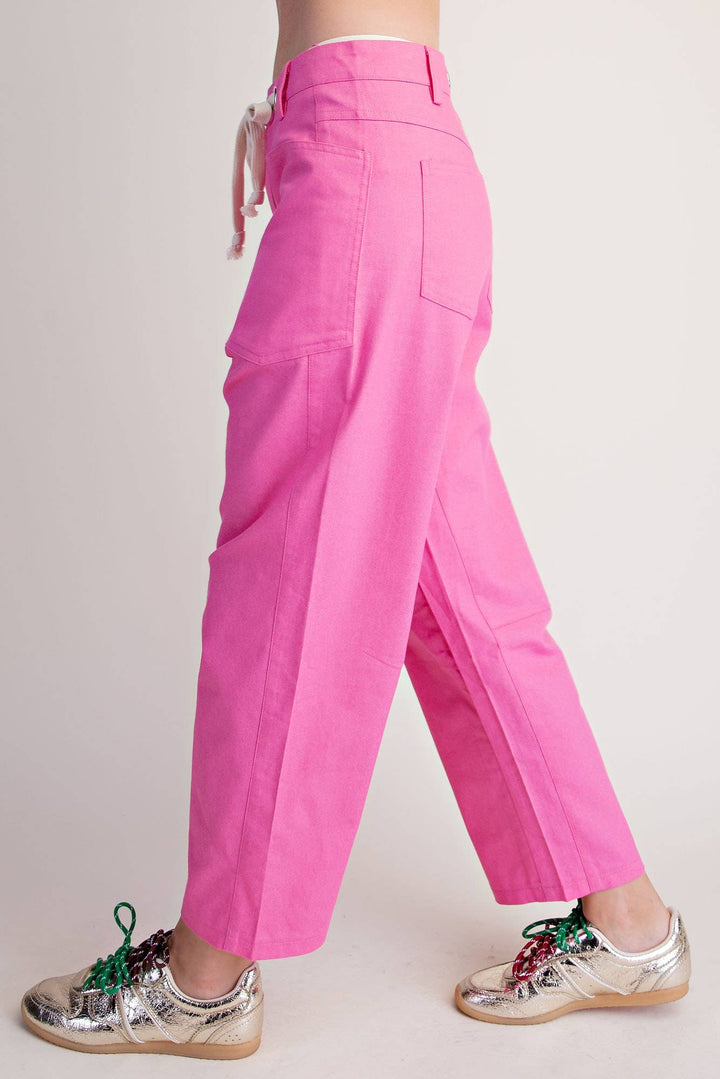 Pink Eyelet Drawstring Pants