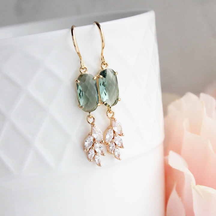 Leaf Crystal Earrings