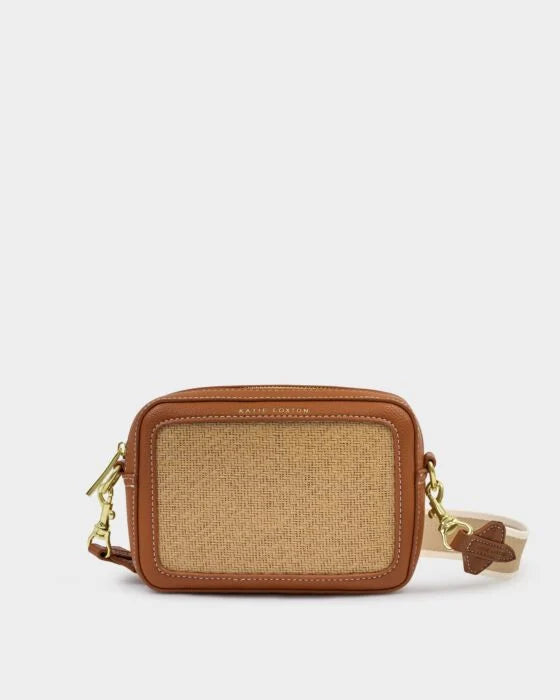 Avery Small Crossbody - Raffia/ Cognac
